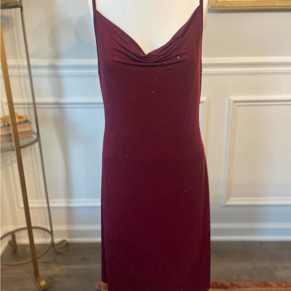 Burgundy Sparkle Party Dress